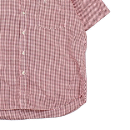 Mens Shirt Short Sleeve Check Button Up