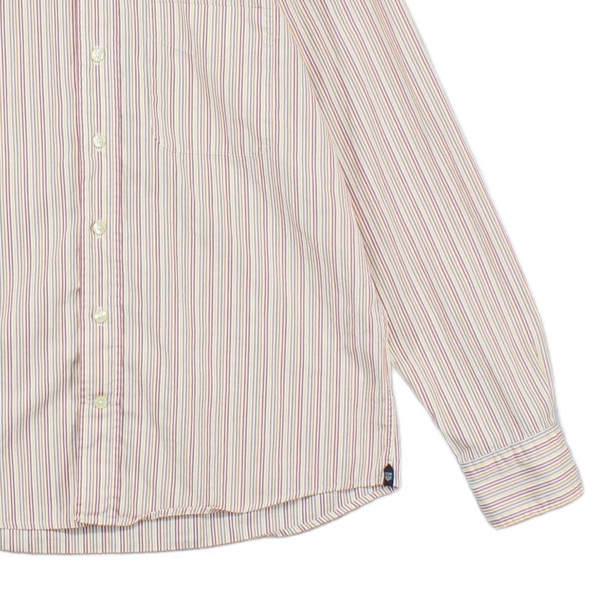 Mens Striped Shirt Button Up Long Sleeve