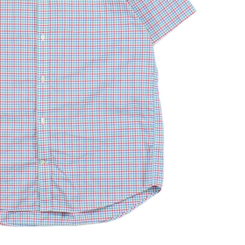 Mens Check Shirt Button Up Short Sleeve