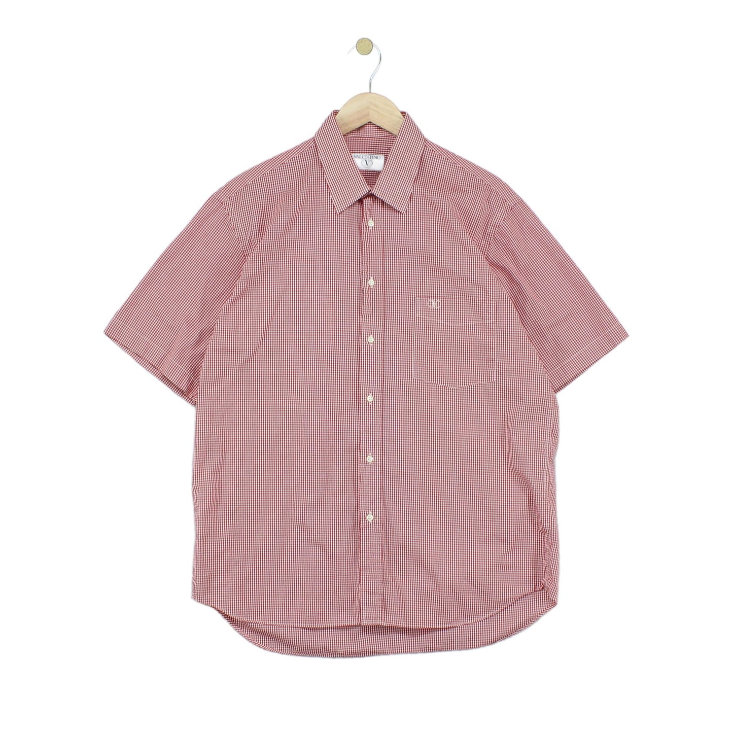 Mens Shirt Short Sleeve Check Button Up