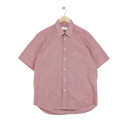 Mens Shirt Short Sleeve Check Button Up
