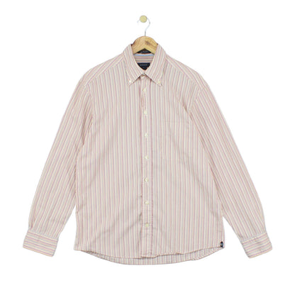 Mens Striped Shirt Button Up Long Sleeve