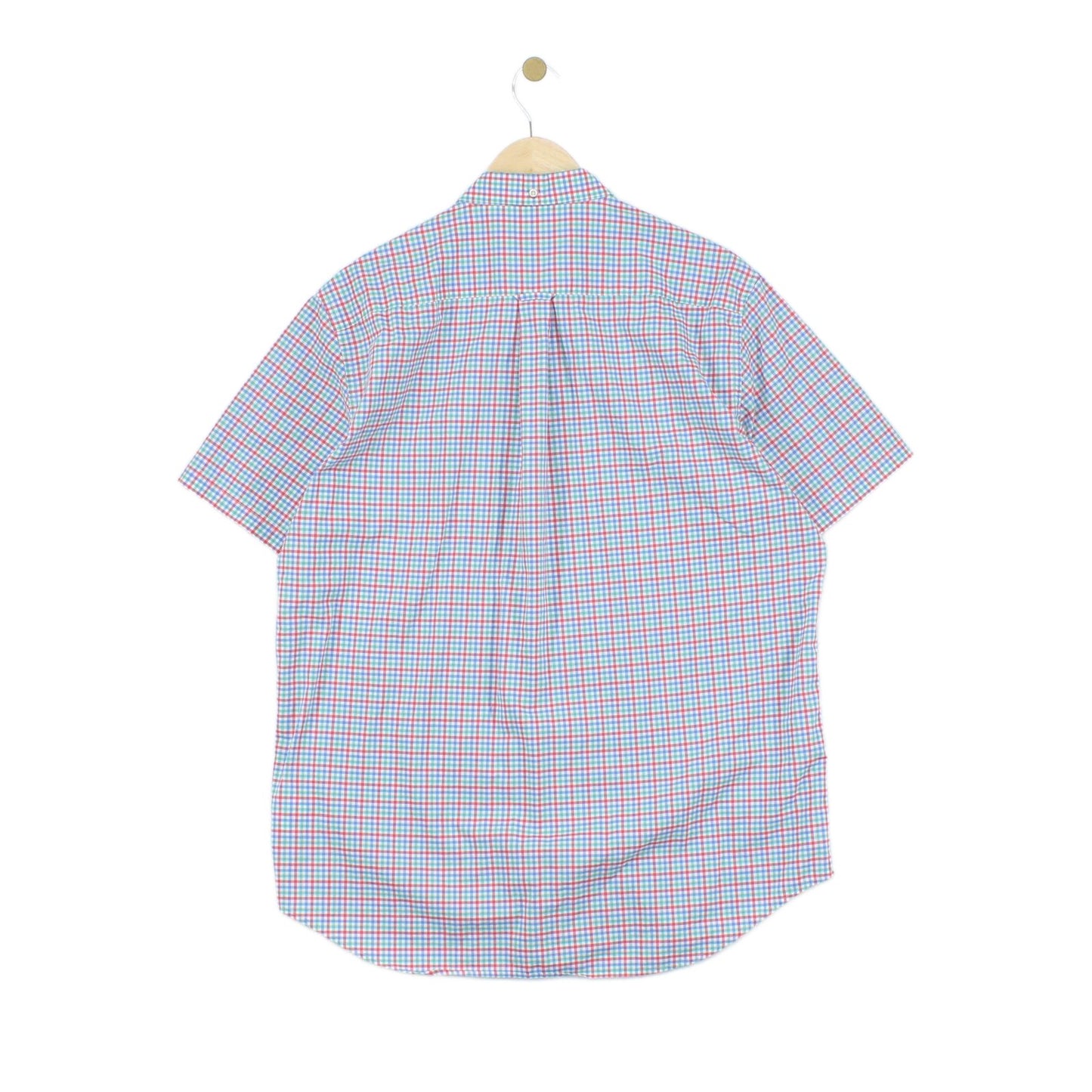 Mens Check Shirt Button Up Short Sleeve