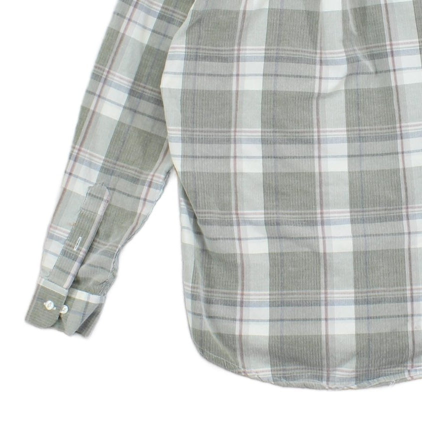 Mens Plaid Shirt Button Up Casual Corduroy