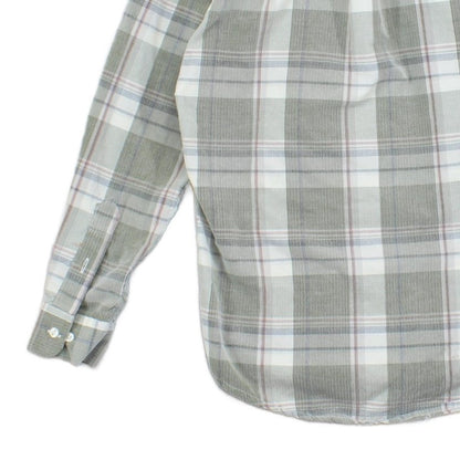 Mens Plaid Shirt Button Up Casual Corduroy