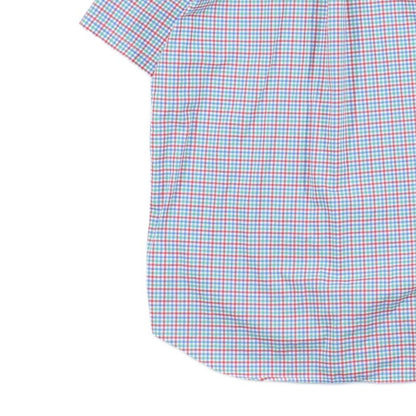 Mens Check Shirt Button Up Short Sleeve