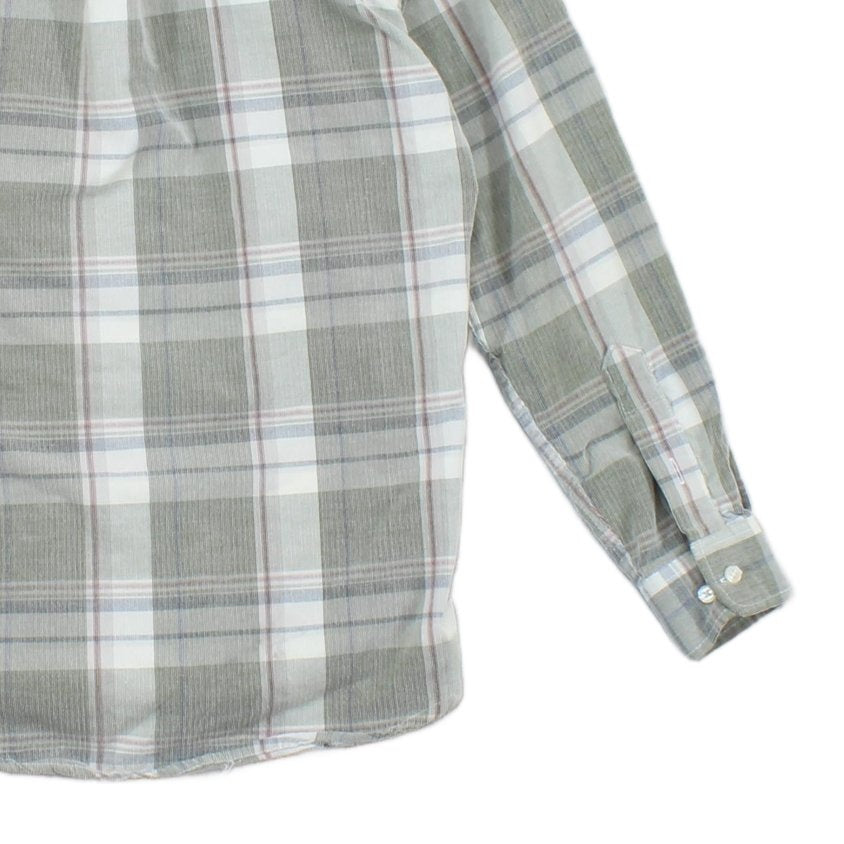 Mens Plaid Shirt Button Up Casual Corduroy