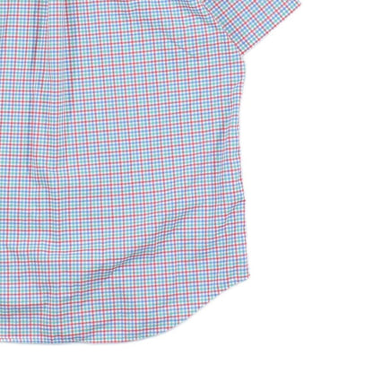 Mens Check Shirt Button Up Short Sleeve