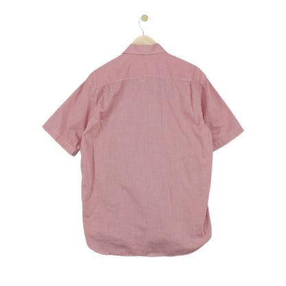 Mens Shirt Short Sleeve Check Button Up