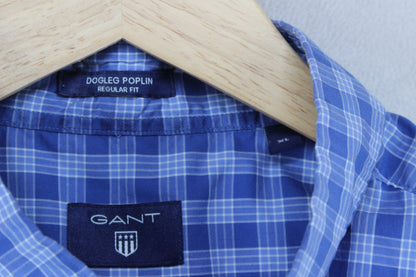 Mens Shirt Check Button Up Short Sleeve