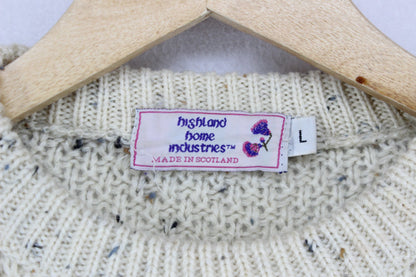 Womens Aran Knit Jumper Cable Knit Uk Made Relaxed Fit