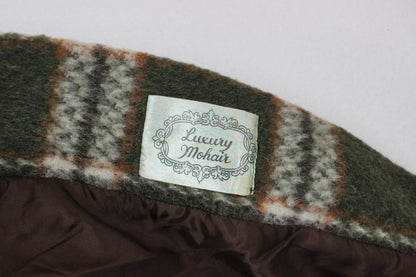 Womens Mohair Overcoat Plaid Pattern