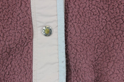 Womens Fleece Jacket Snap Button Oversized