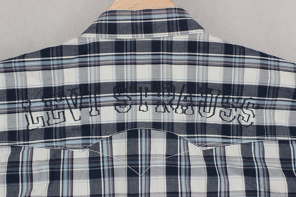 Mens Plaid Shirt Snap Western Short Sleeve Check