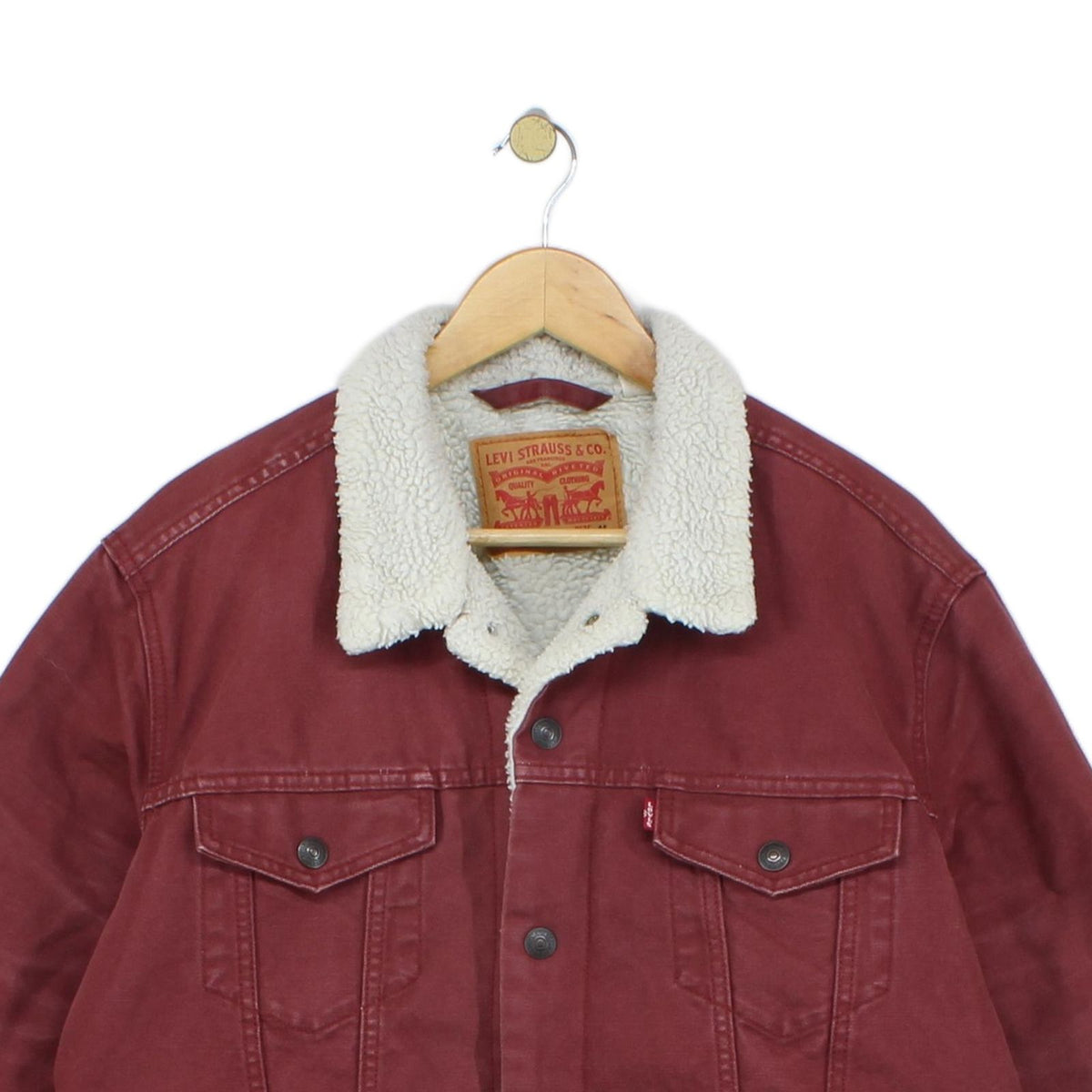 Mens Sherpa Jacket Regular Fit Snap