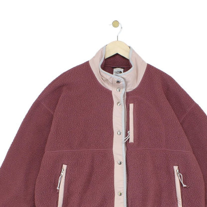 Womens Fleece Jacket Snap Button Oversized