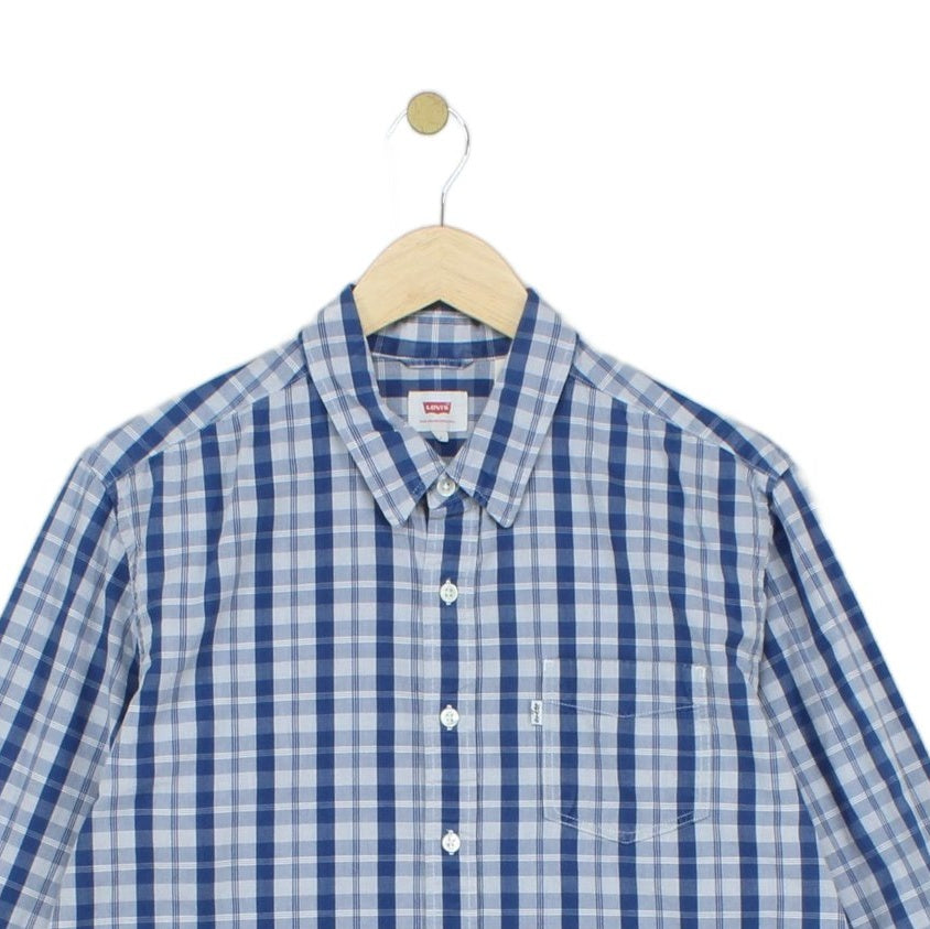 Mens Plaid Shirt Button Up Check