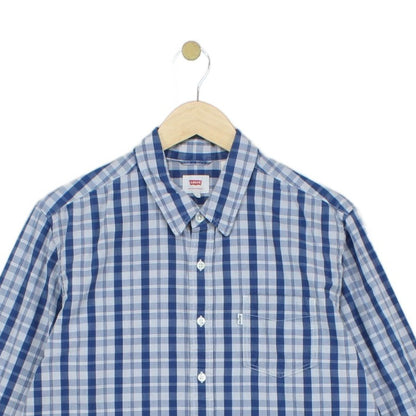 Mens Plaid Shirt Button Up Check