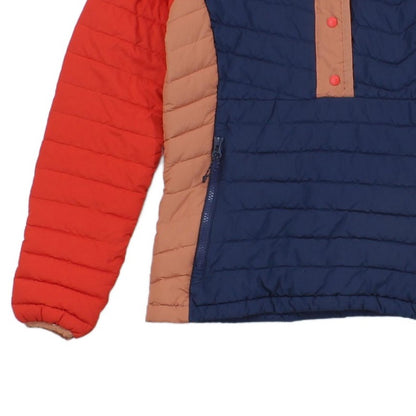 Womens Quilted Jacket Snap Hooded Insulated