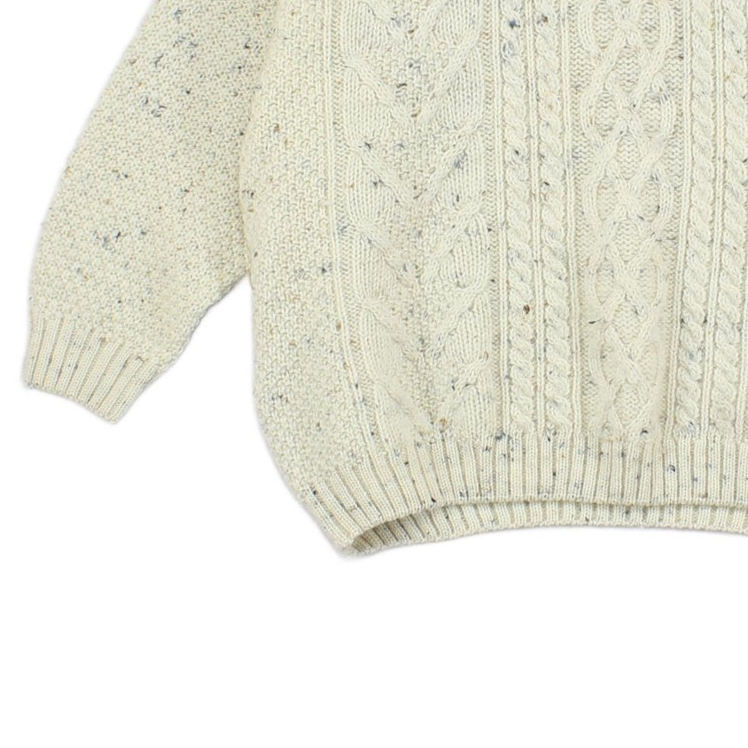 Womens Aran Knit Jumper Cable Knit Uk Made Relaxed Fit