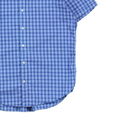 Mens Shirt Check Button Up Short Sleeve