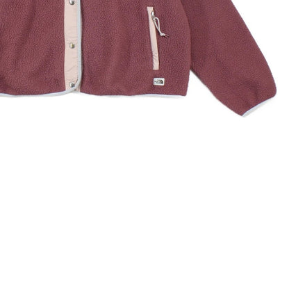 Womens Fleece Jacket Snap Button Oversized