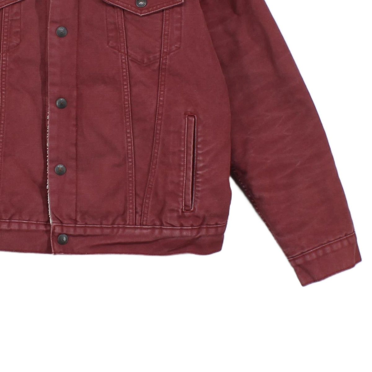 Mens Sherpa Jacket Regular Fit Snap