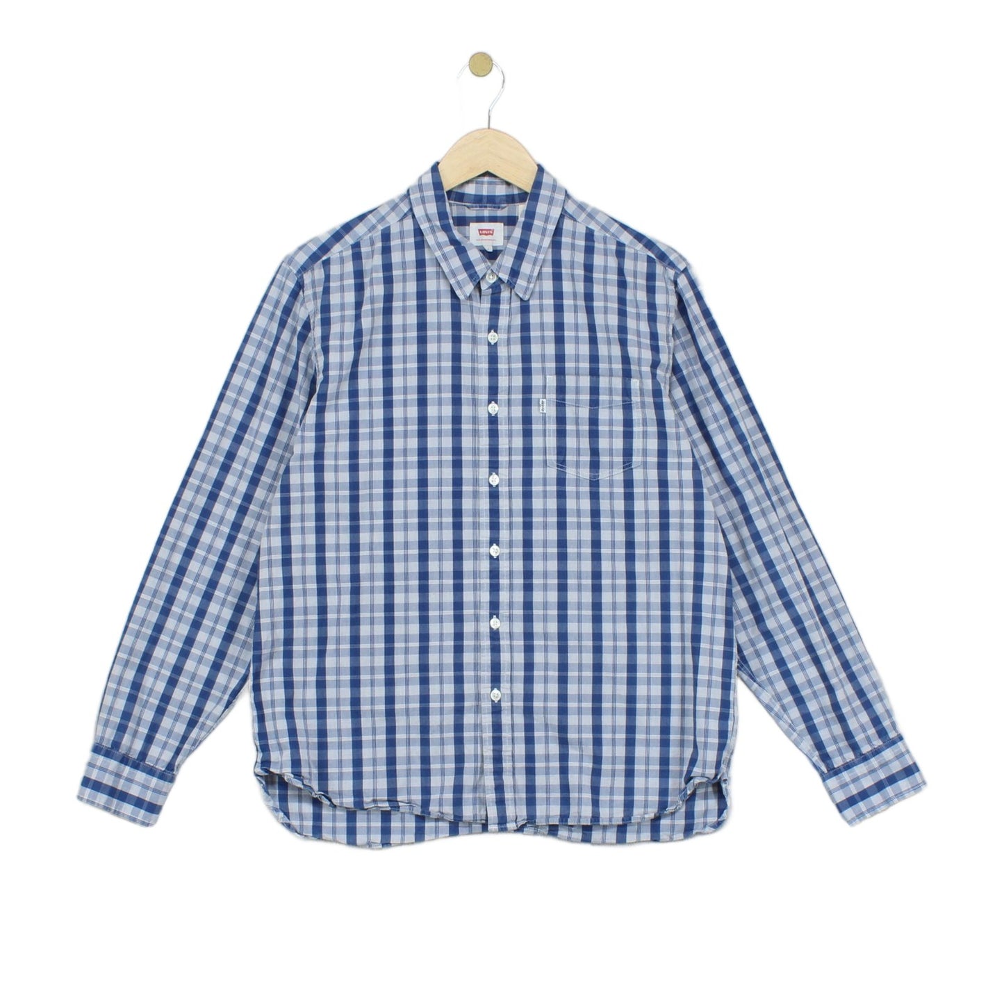 Mens Plaid Shirt Button Up Check