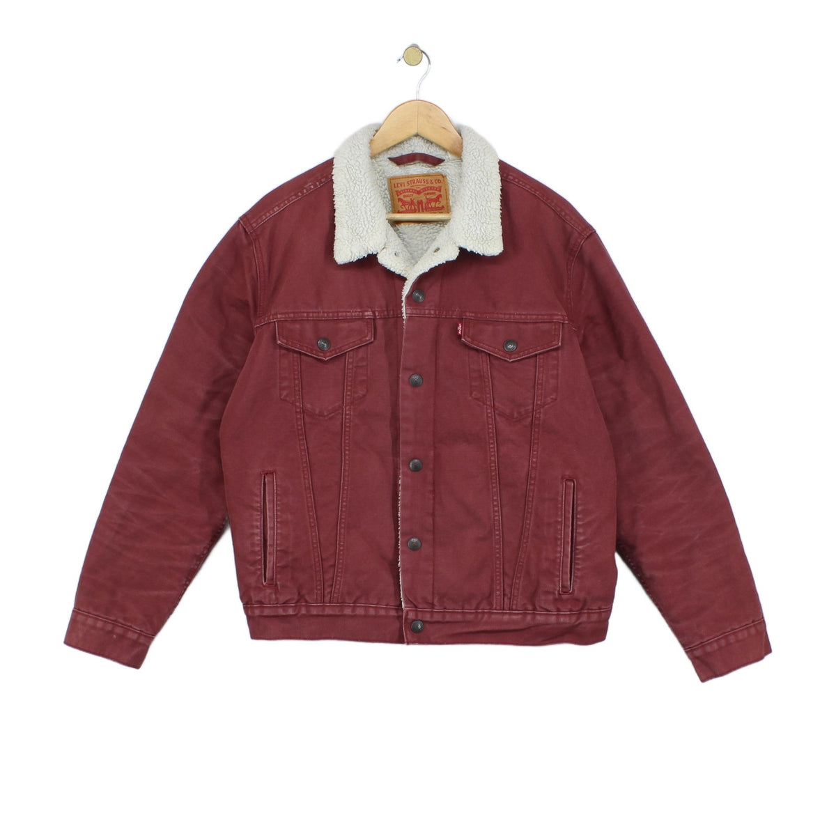 Mens Sherpa Jacket Regular Fit Snap