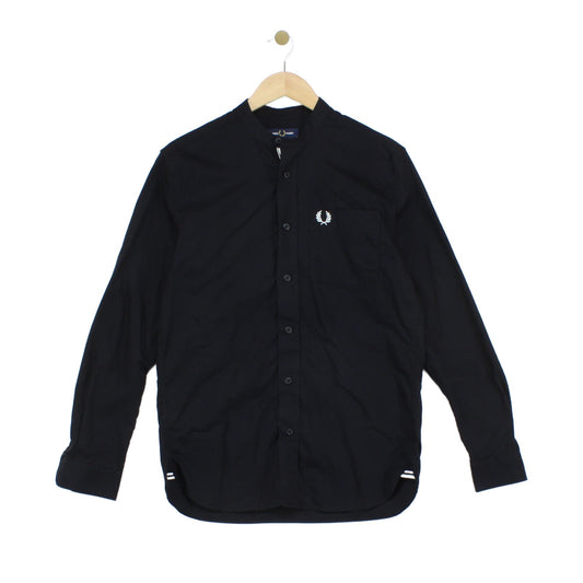 Mens Shirt Button Up Classic Band Collar