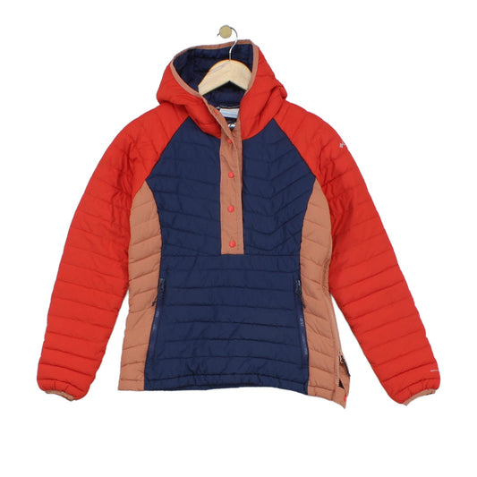 Womens Quilted Jacket Snap Hooded Insulated