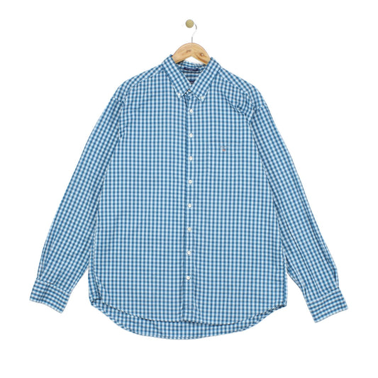Mens Check Shirt Button Down Long Sleeve