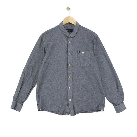 Mens Shirt Button Up Long Sleeve Collared