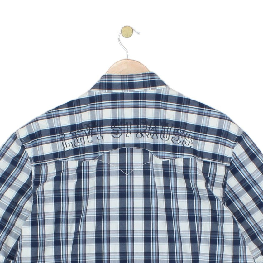 Mens Plaid Shirt Snap Western Short Sleeve Check