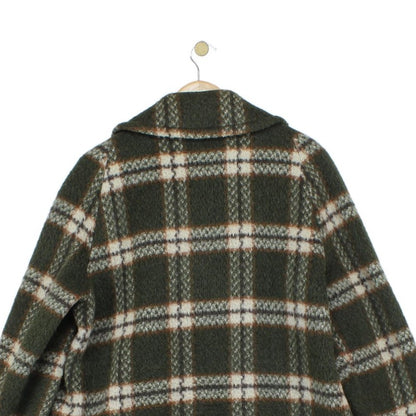 Womens Mohair Overcoat Plaid Pattern