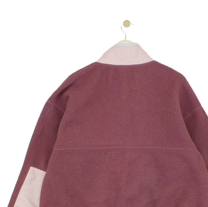Womens Fleece Jacket Snap Button Oversized