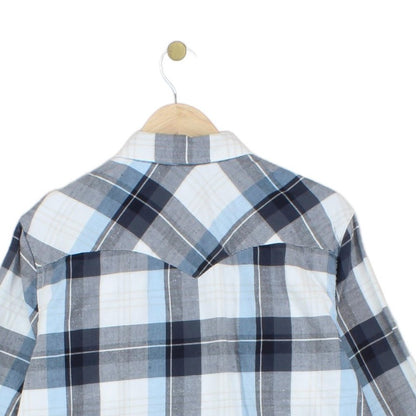 Mens Western Shirt Pearl Snap Long Sleeve Check
