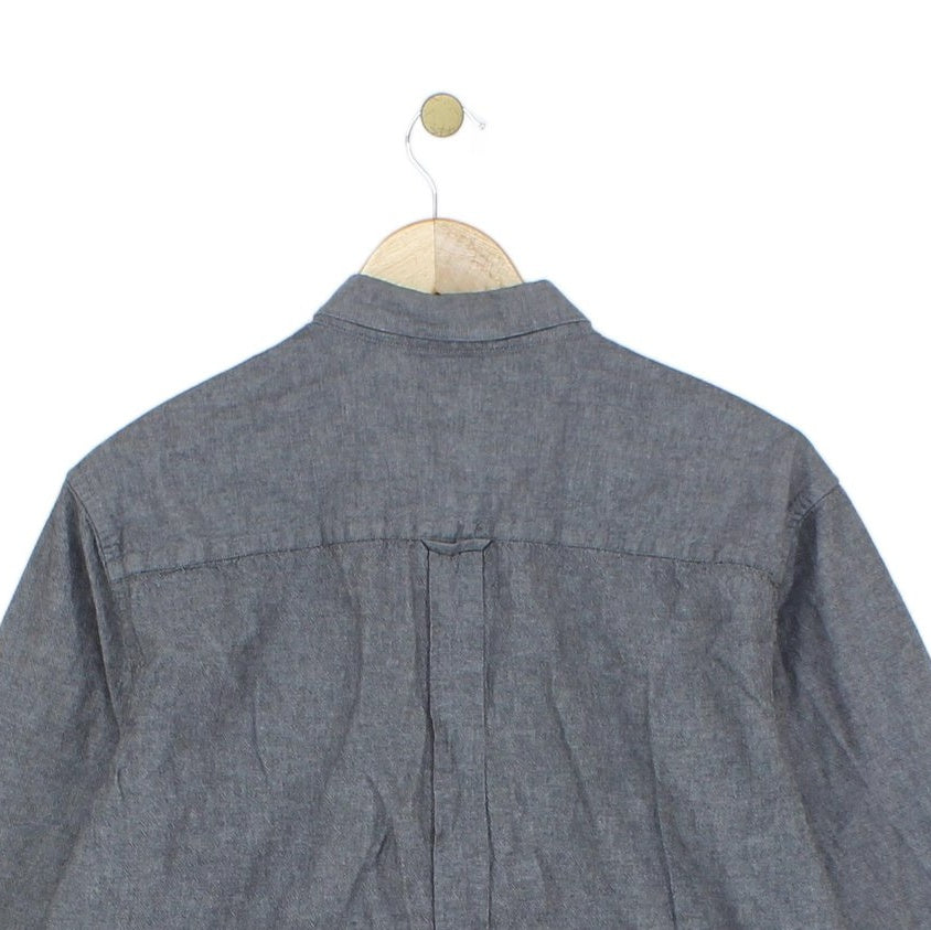 Mens Shirt Button Up Long Sleeve Collared
