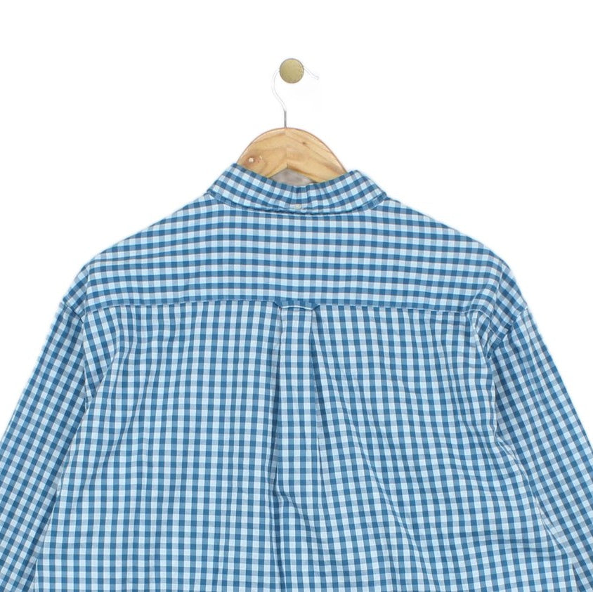 Mens Check Shirt Button Down Long Sleeve
