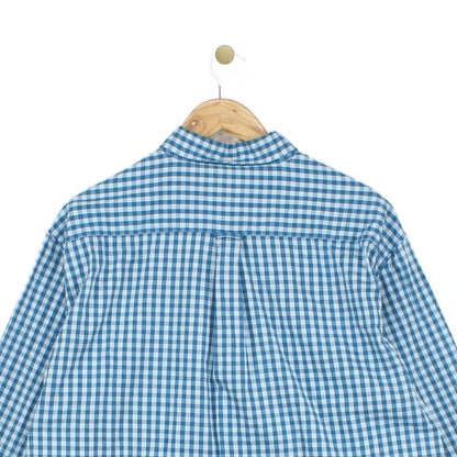 Mens Check Shirt Button Down Long Sleeve