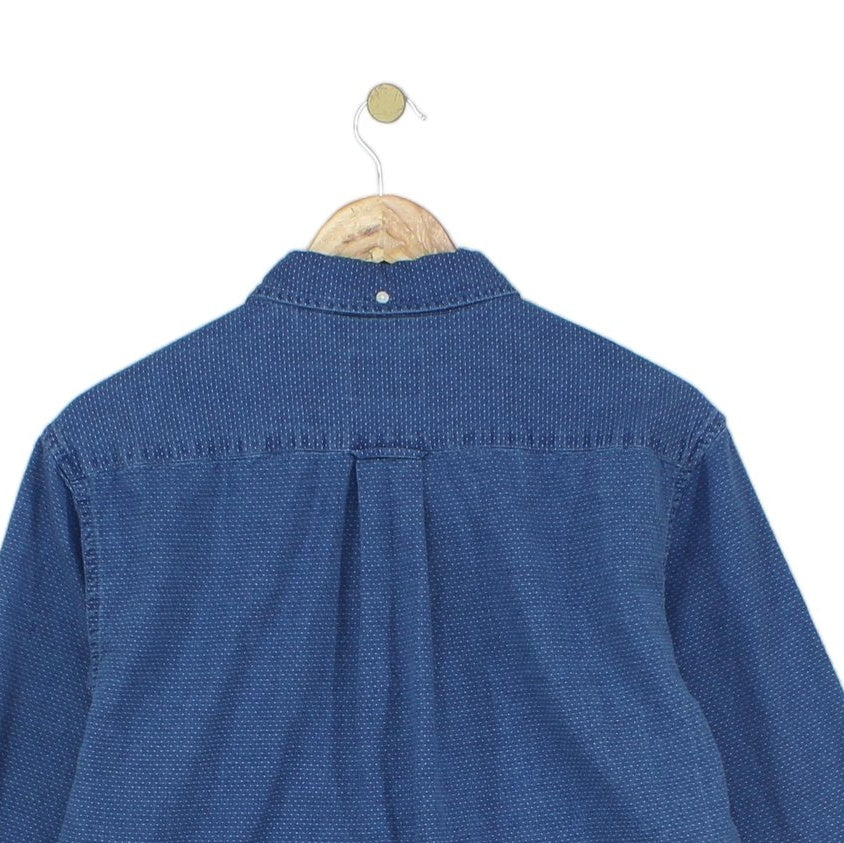Mens Shirt Button Up Collared Long Sleeve