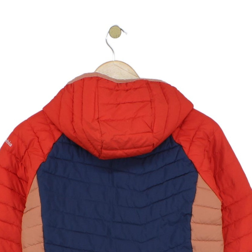 Womens Quilted Jacket Snap Hooded Insulated