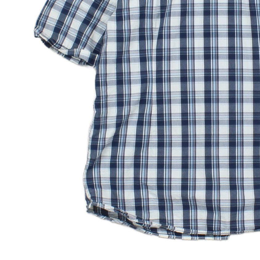 Mens Plaid Shirt Snap Western Short Sleeve Check