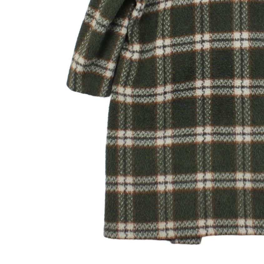 Womens Mohair Overcoat Plaid Pattern
