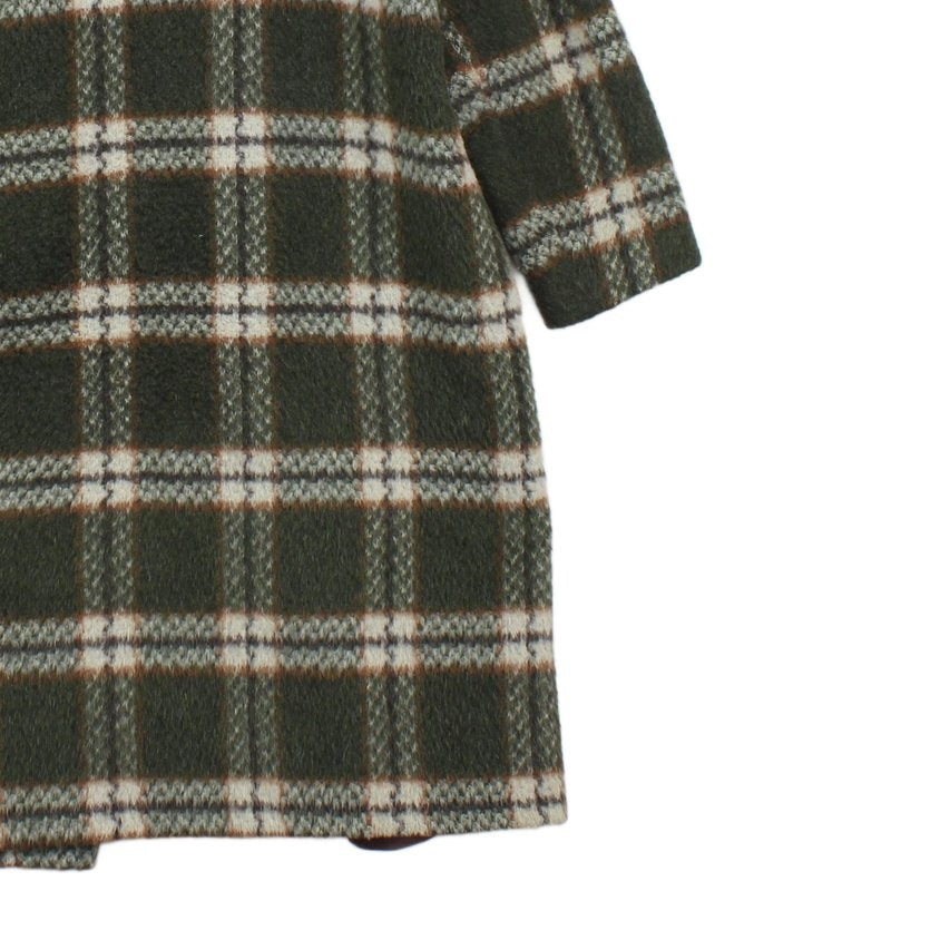 Womens Mohair Overcoat Plaid Pattern