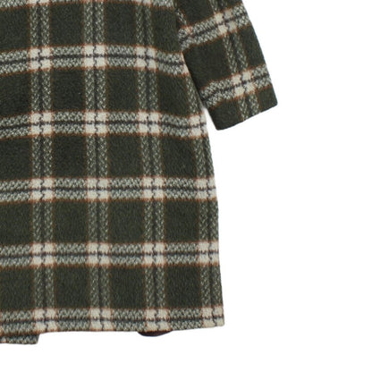 Womens Mohair Overcoat Plaid Pattern
