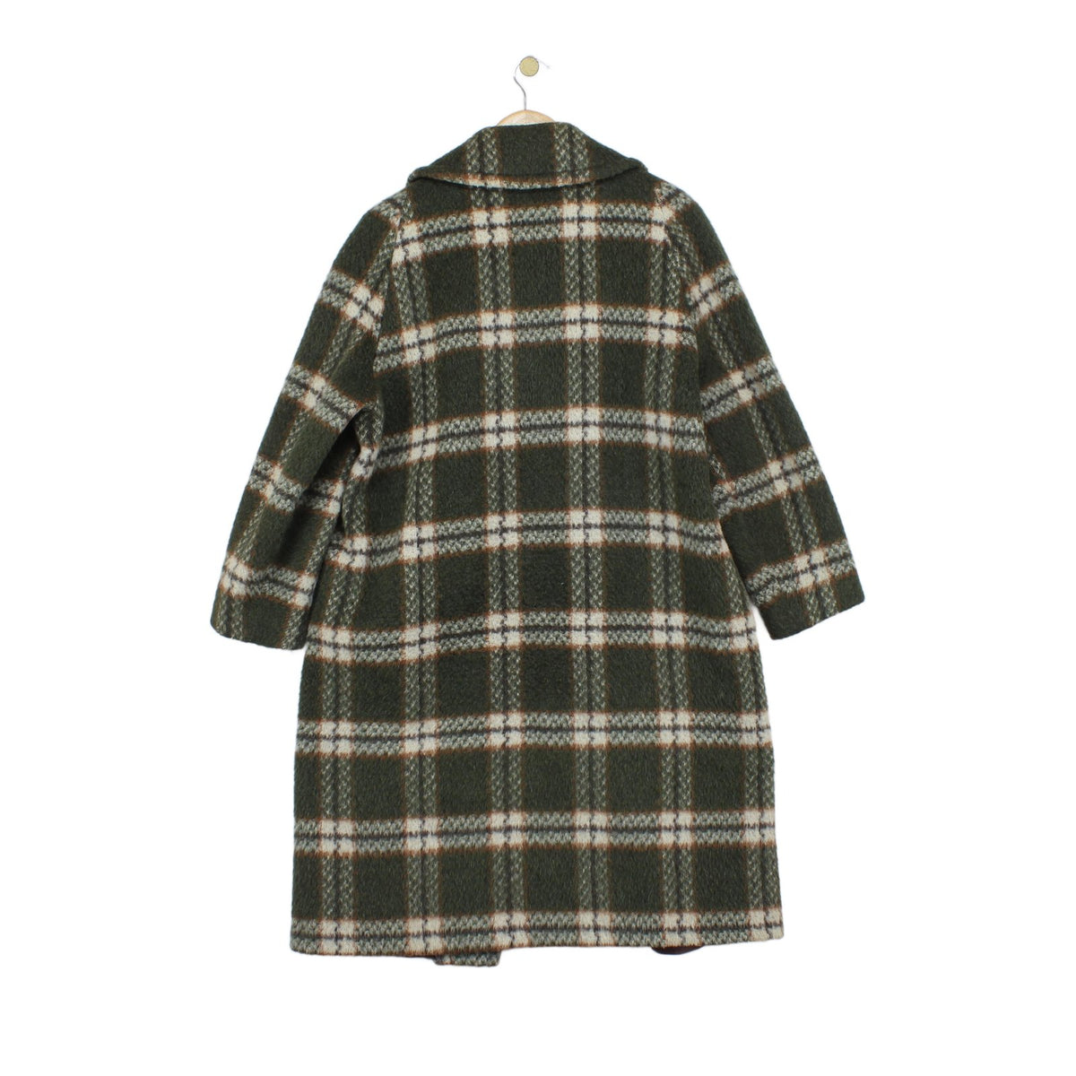 Womens Mohair Overcoat Plaid Pattern