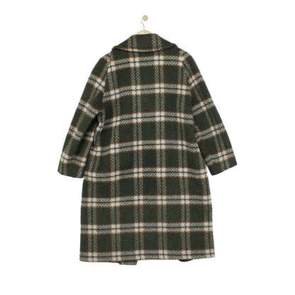 Womens Mohair Overcoat Plaid Pattern