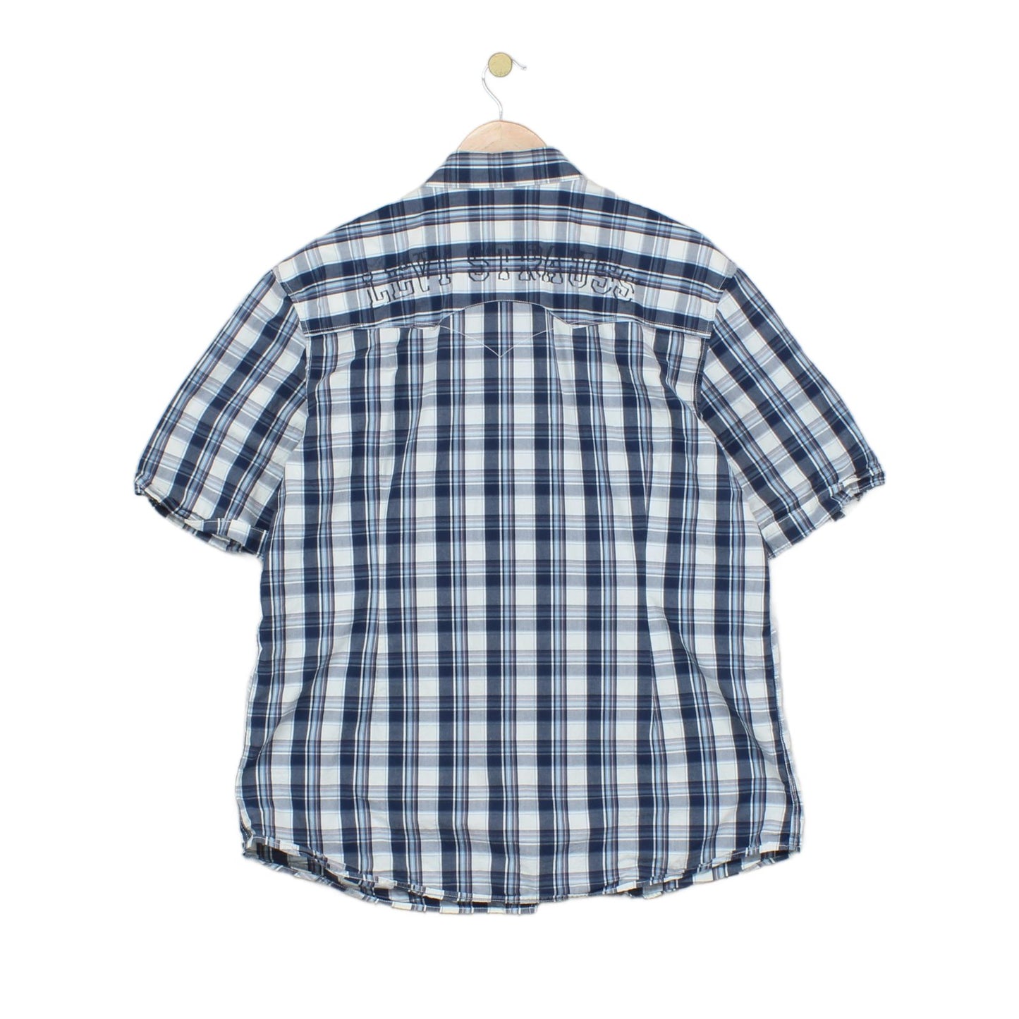 Mens Plaid Shirt Snap Western Short Sleeve Check