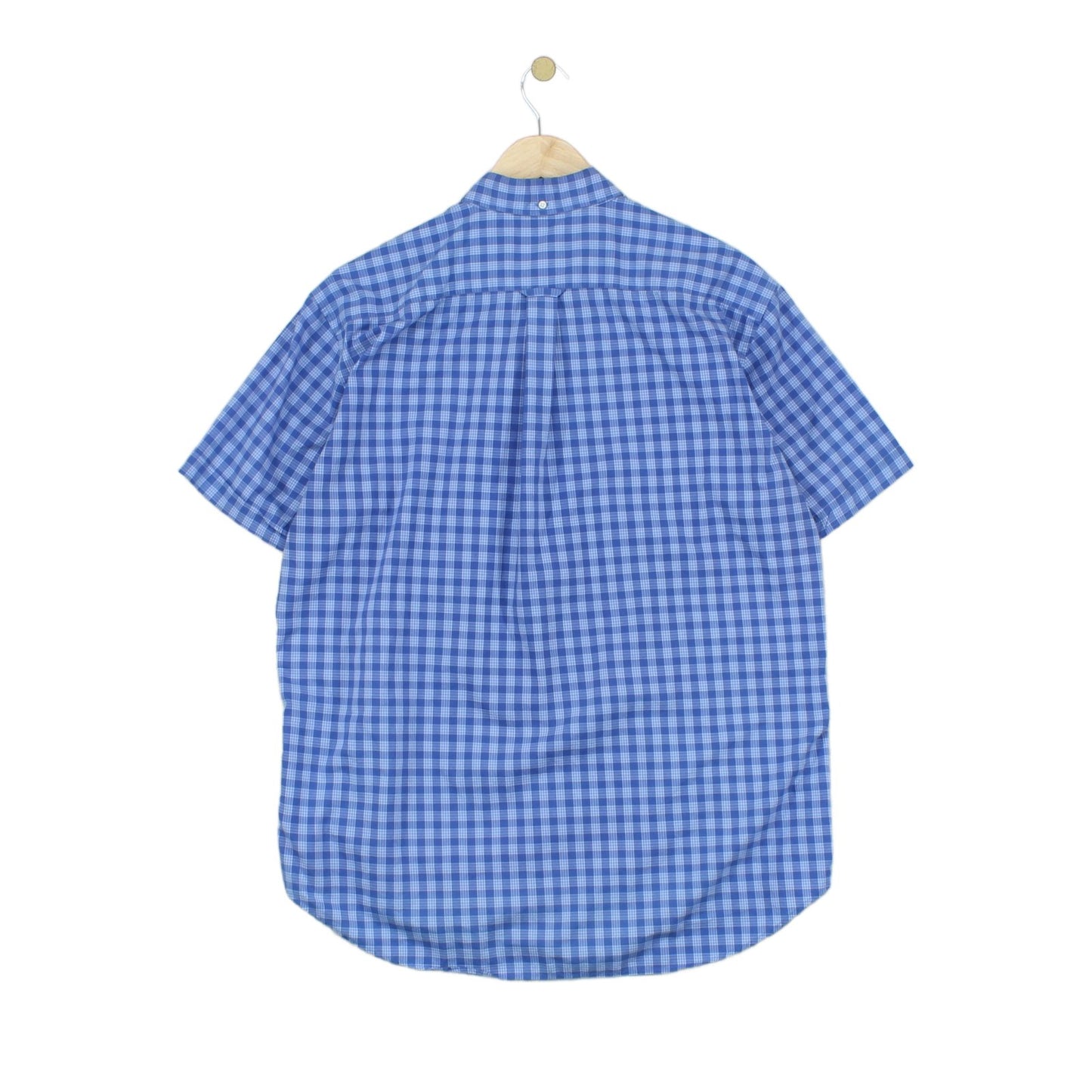 Mens Shirt Check Button Up Short Sleeve